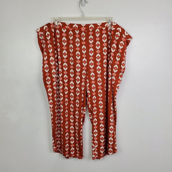 AnyBody Other - AnyBody Aztec Print Soft Cozy Pull-On Capri Lounge Pants With Pockets Size 3XP